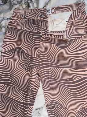 Princess Polly Pink and Brown Wave Print Jeans
